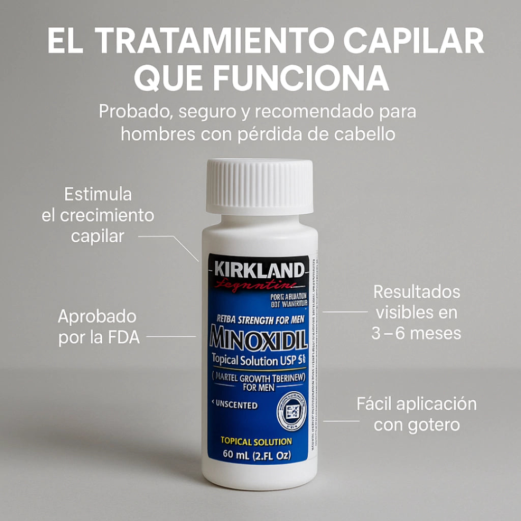 Minoxidil Kirkland Original – El Tratamiento Capilar Nº1 Importado de EE.UU.